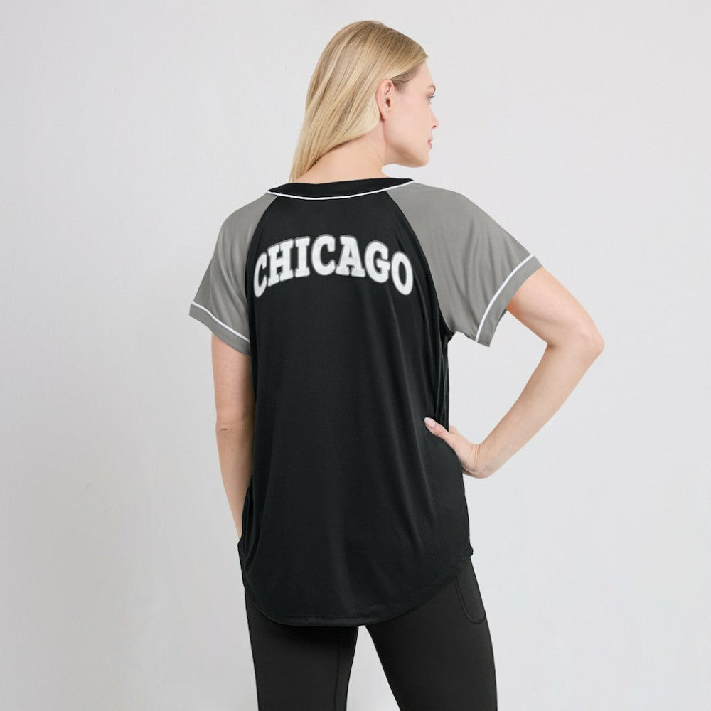 Chicago White Sox Fanatics Women's Ultimate Style Raglan V-Neck T-Shirt - Black T-shirts