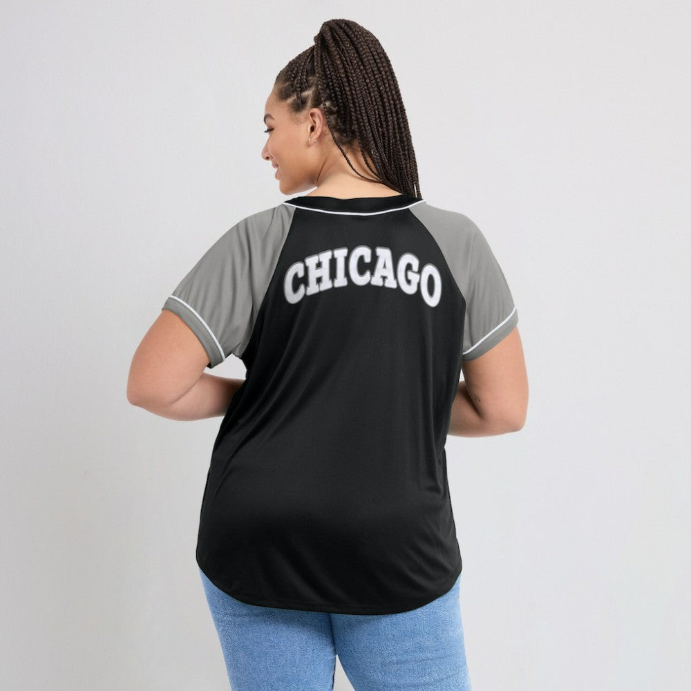 Chicago White Sox Fanatics Women's Ultimate Style Raglan V-Neck T-Shirt - Black T-shirts