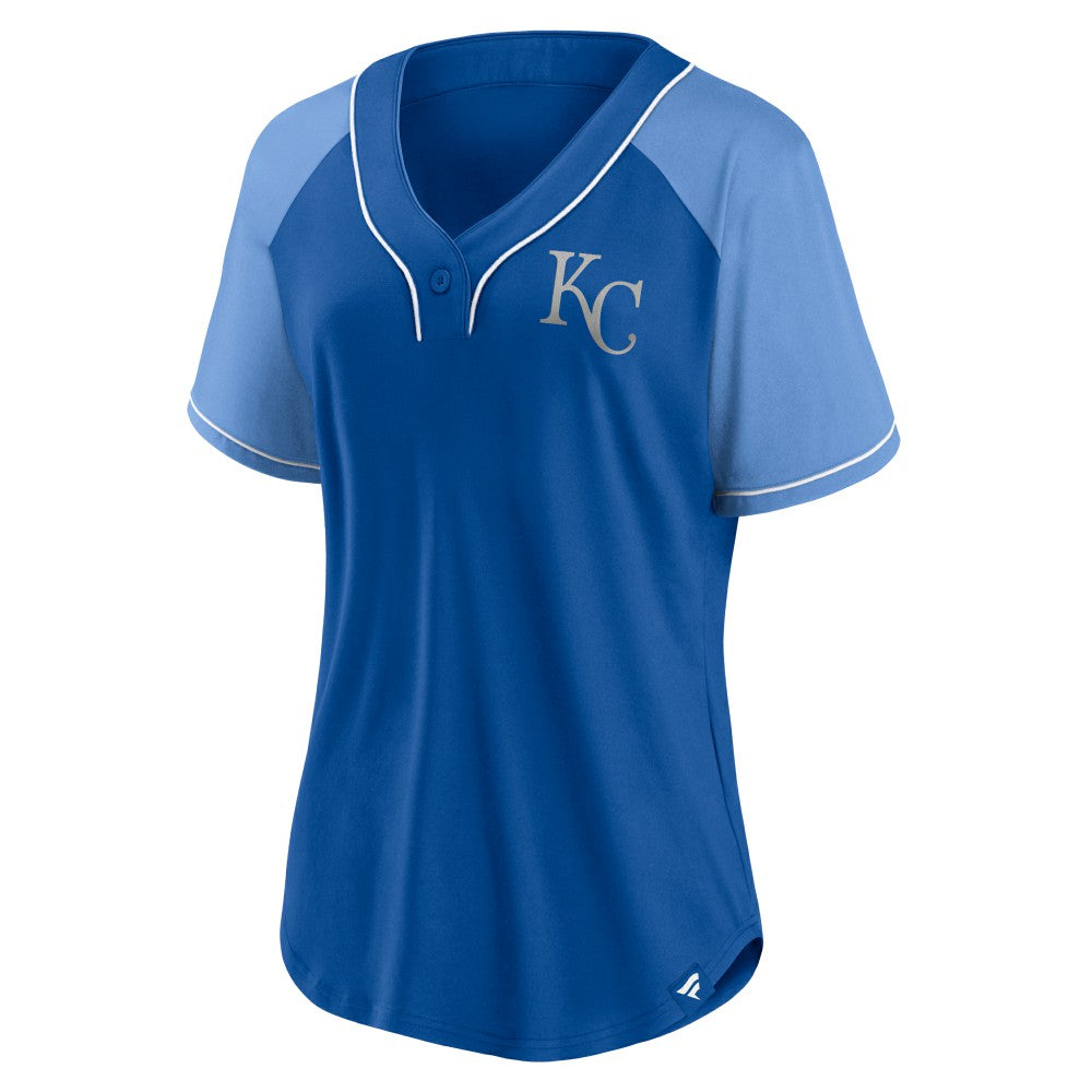 Kansas City Royals Fanatics Women's Ultimate Style Raglan V-Neck T-Shirt - Royal T-shirts