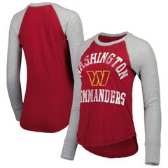 Washington Commanders Touch Women's Waffle Raglan Lightweight Long Sleeve T-Shirt - Burgundy T-shirts