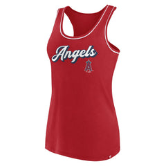 Los Angeles Angels Fanatics Women's Wordmark Logo Racerback Tank Top - Red Tanks