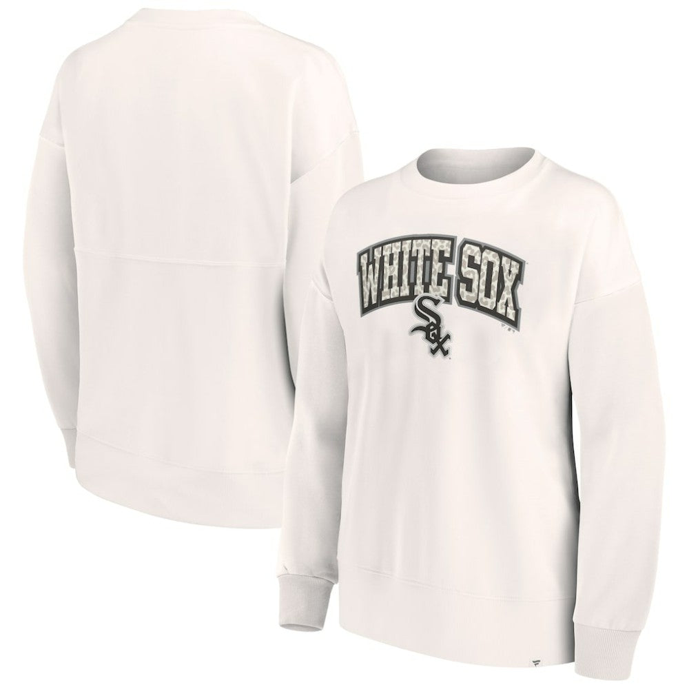 Chicago White Sox Fanatics Women's Leopard Pullover Sweatshirt - Cream Pullover