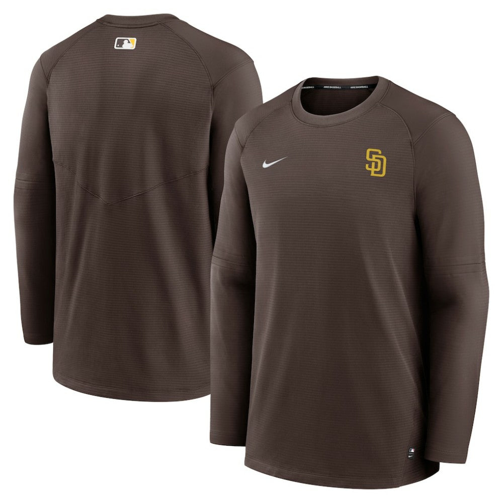 San Diego Padres Nike Authentic Collection Logo Performance Long Sleeve T-Shirt - Brown T-shirts