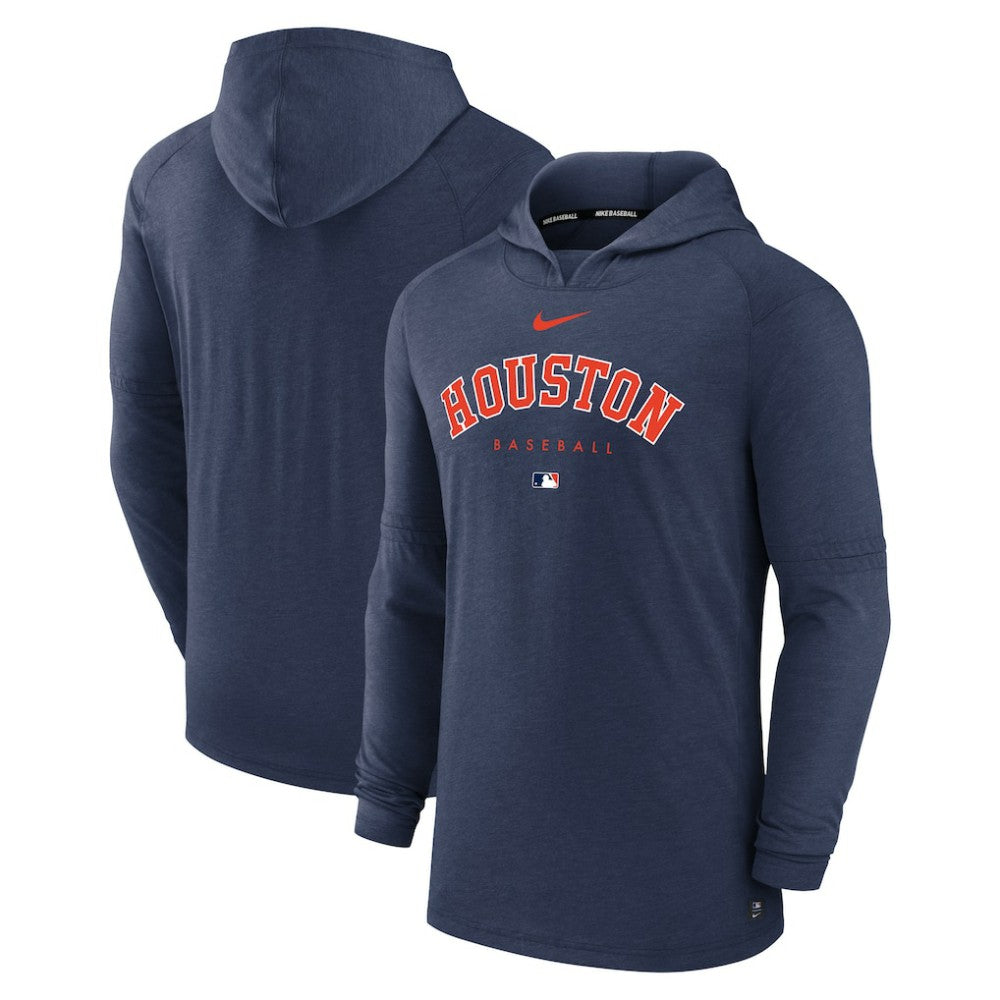 Houston Astros Nike Authentic Collection Lightweight Dri-FIT Hooded Pullover - Heather Navy Pullover