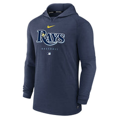 Tampa Bay Rays Nike Authentic Collection Lightweight Dri-FIT Hooded Pullover - Heather Navy Pullover