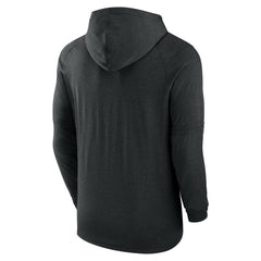 Miami Marlins Nike Authentic Collection Lightweight Dri-FIT Hooded Pullover - Heather Black Pullover