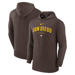 San Diego Padres Nike Authentic Collection Lightweight Dri-FIT Hooded Pullover - Brown Pullover