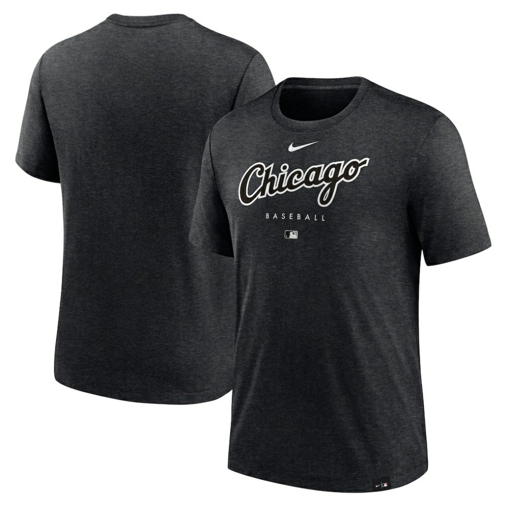 Chicago White Sox Nike Authentic Collection Early Work Tri-Blend Performance T-Shirt - Heather Black T-shirts