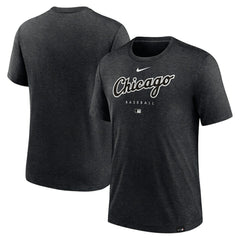 Chicago White Sox Nike Authentic Collection Early Work Tri-Blend Performance T-Shirt - Heather Black T-shirts