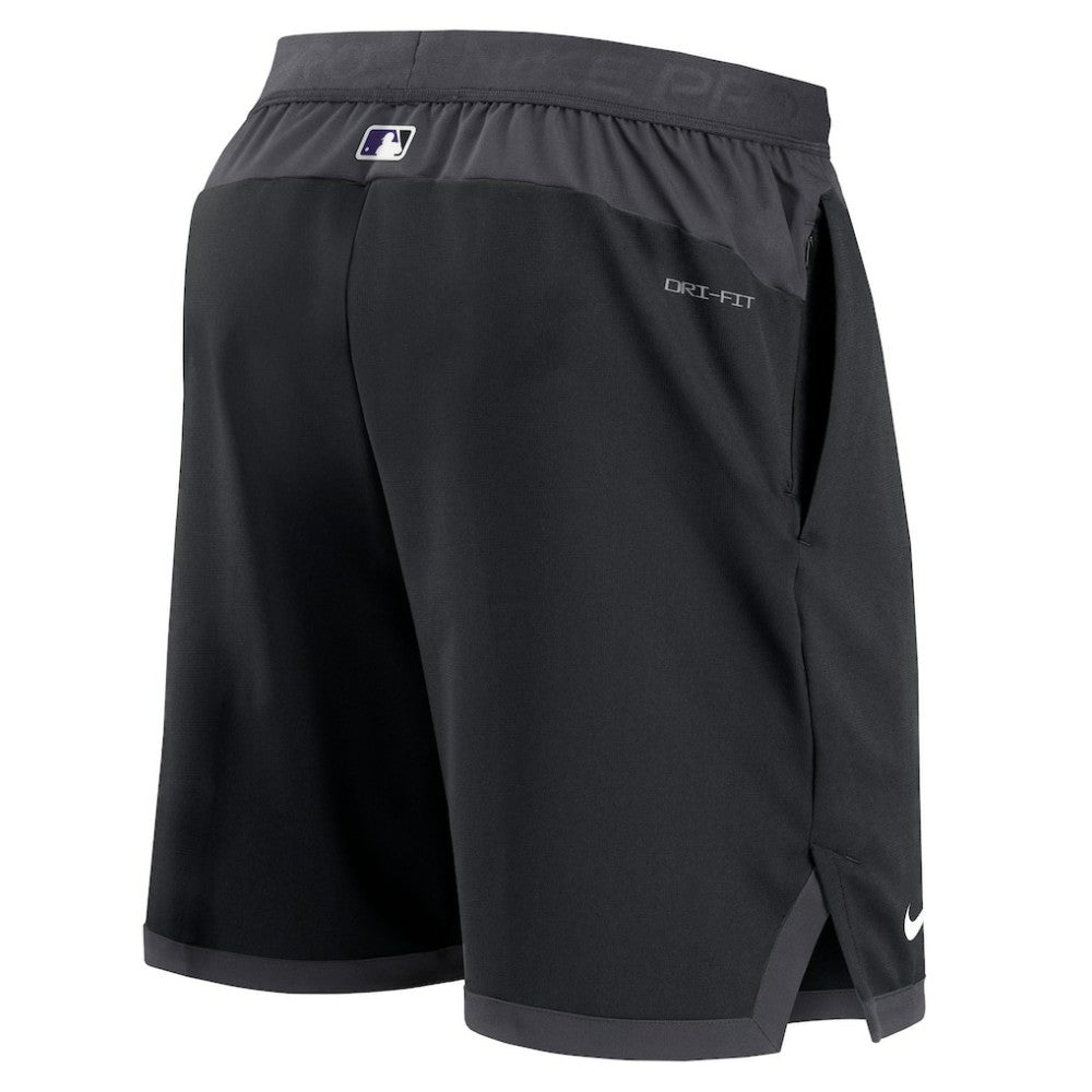 Colorado Rockies Nike Authentic Collection Flex Vent Performance Shorts - Black Shorts