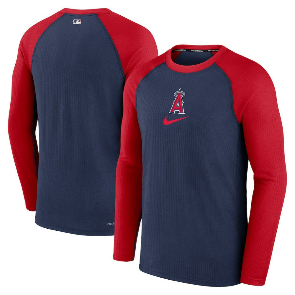 Los Angeles Angels Nike Authentic Collection Game Raglan Performance Long Sleeve T-Shirt - Navy T-shirts