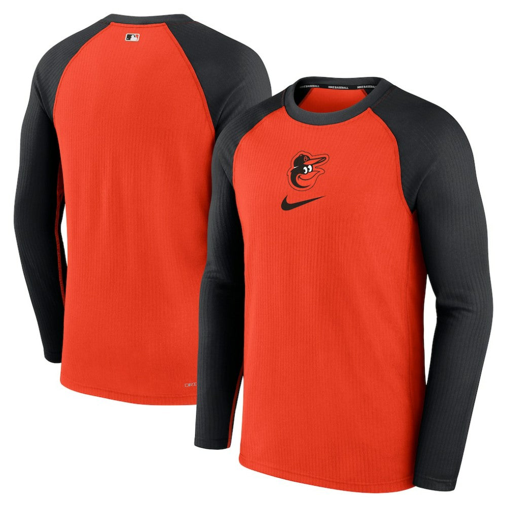 Baltimore Orioles Nike Authentic Collection Game Raglan Performance Long Sleeve T-Shirt - Orange T-shirts