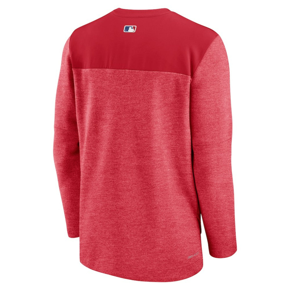 Los Angeles Angels Nike Authentic Collection Game Time Performance Half-Zip Top - Red Tops