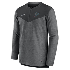 Miami Marlins Nike Authentic Collection Game Time Performance Half-Zip Top - Black Tops