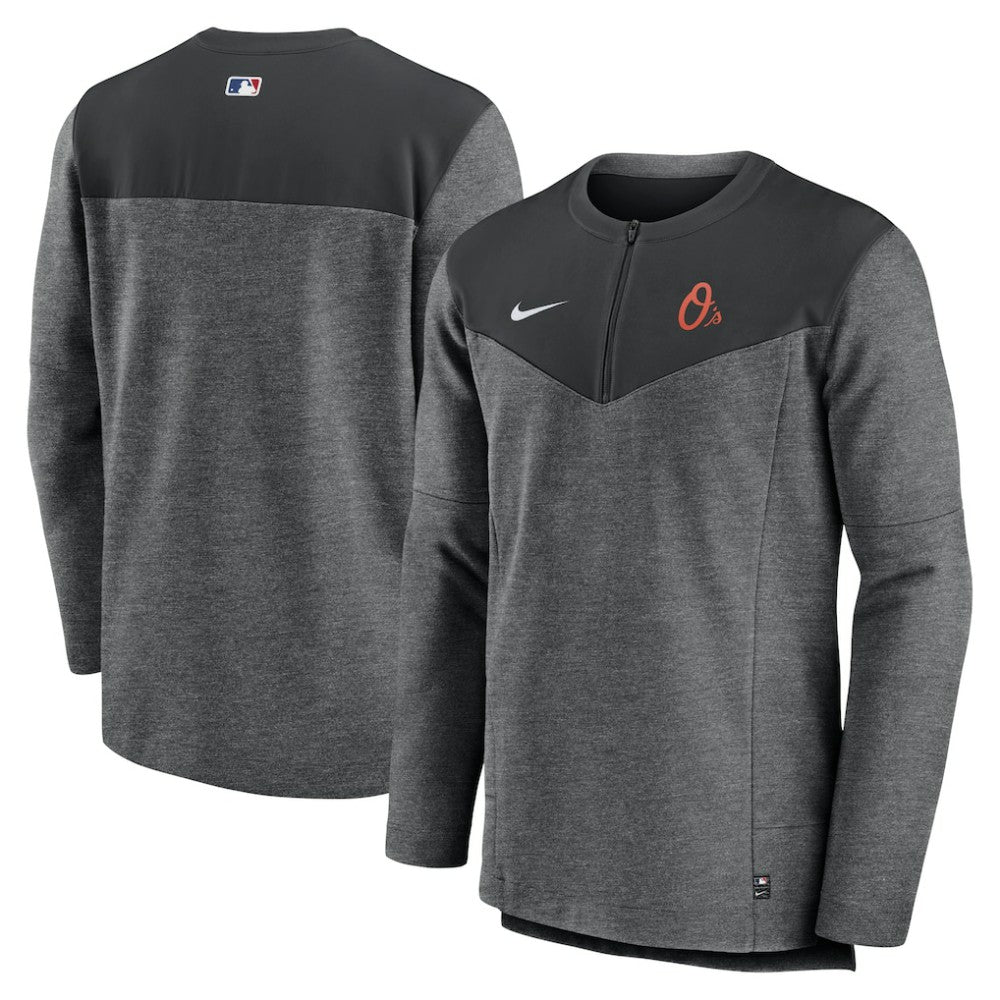 Baltimore Orioles Nike Authentic Collection Game Time Performance Half-Zip Top - Black Tops