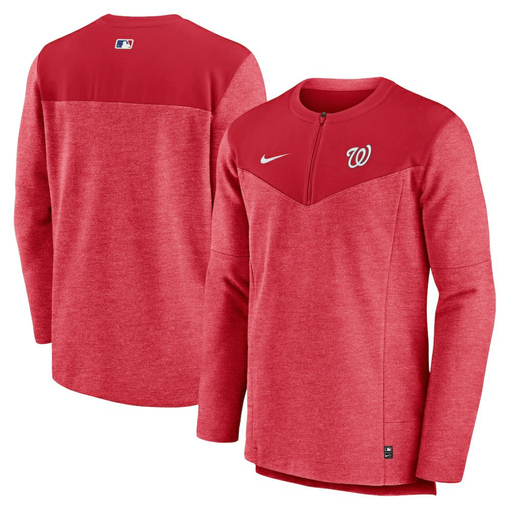 Washington Nationals Nike Authentic Collection Game Time Performance Half-Zip Top - Red Tops