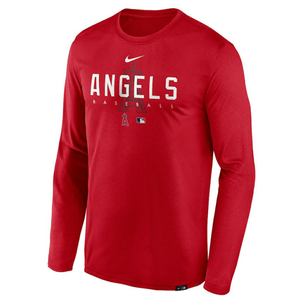 Los Angeles Angels Nike Authentic Collection Team Logo Legend Performance Long Sleeve T-Shirt - Red T-shirts