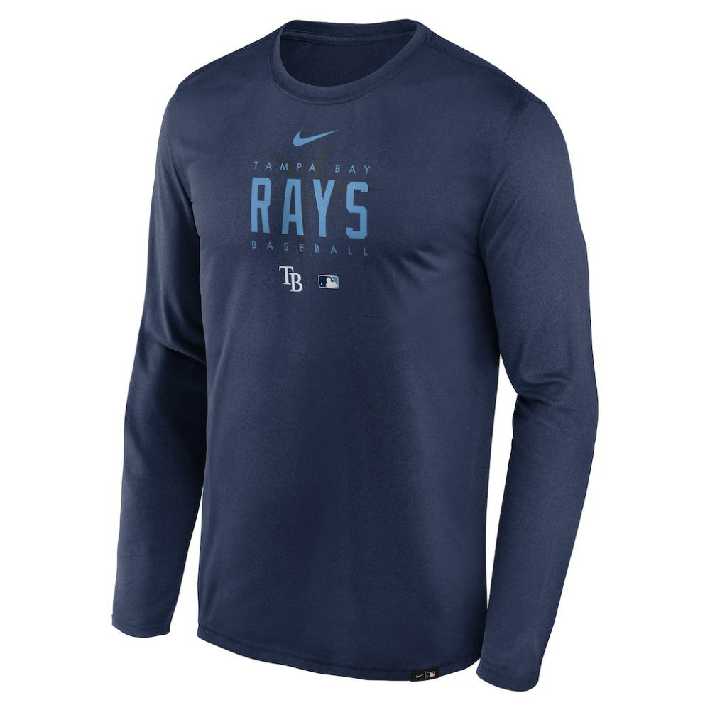 Tampa Bay Rays Nike Authentic Collection Team Logo Legend Performance Long Sleeve T-Shirt - Navy T-shirts