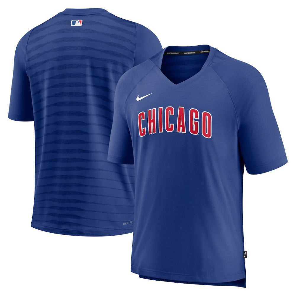 Chicago Cubs Nike Authentic Collection Pregame Raglan Performance V-Neck T-Shirt - Royal T-shirts