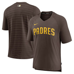 San Diego Padres Nike Authentic Collection Pregame Raglan Performance V-Neck T-Shirt - Brown T-shirts