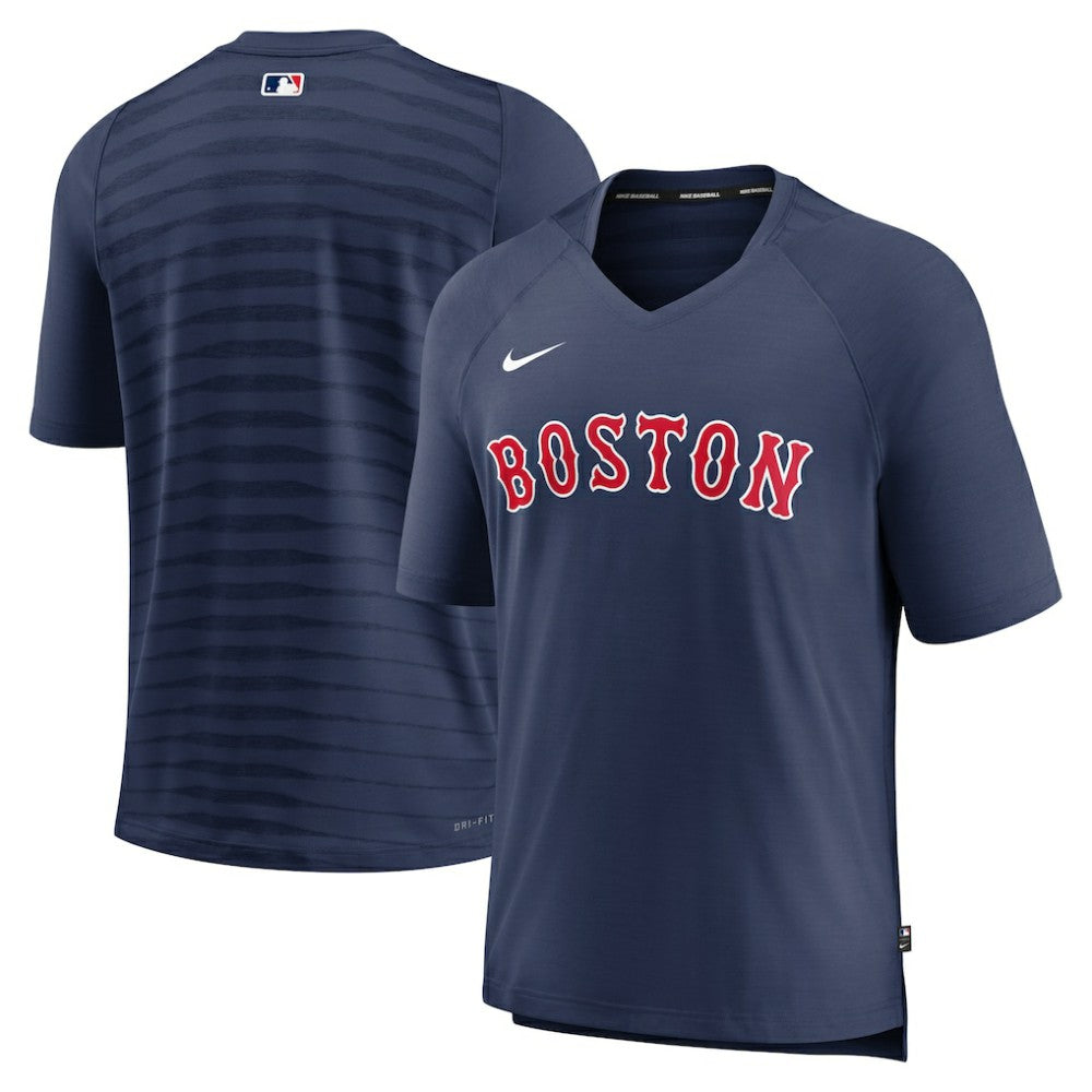 Boston Red Sox Nike Authentic Collection Pregame Raglan Performance V-Neck T-Shirt - Navy T-shirts