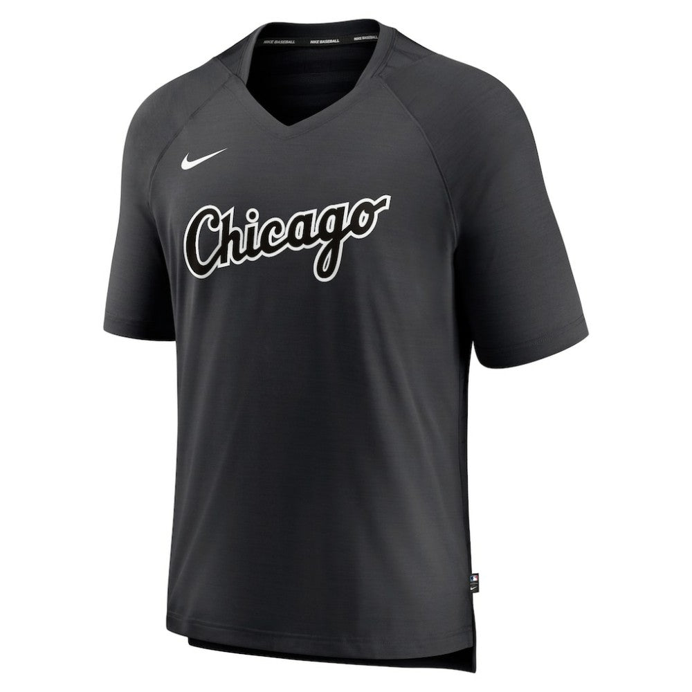 Chicago White Sox Nike Authentic Collection Pregame Raglan Performance V-Neck T-Shirt - Black T-shirts