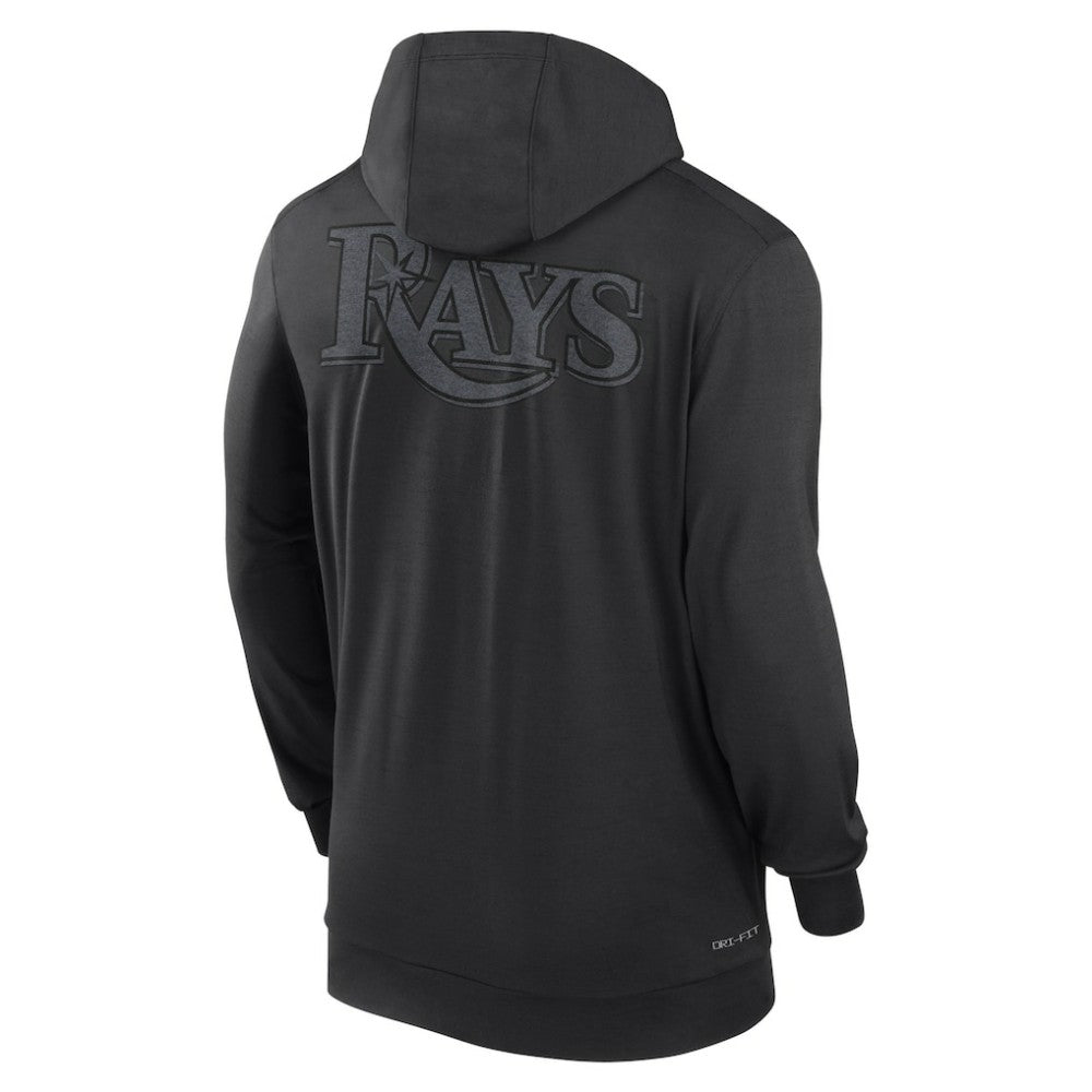 Tampa Bay Rays Nike Authentic Collection Travel Performance Lightweight Full-Zip Hoodie - Black Hoodies