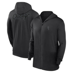 Chicago White Sox Nike Authentic Collection Travel Performance Lightweight Full-Zip Hoodie - Black Hoodies
