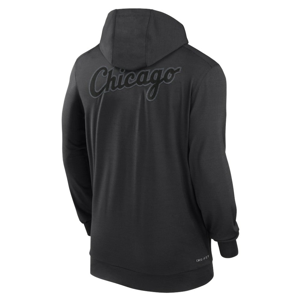 Chicago White Sox Nike Authentic Collection Travel Performance Lightweight Full-Zip Hoodie - Black Hoodies
