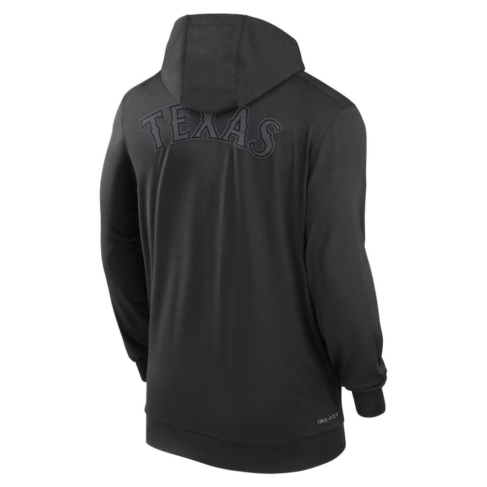 Texas Rangers Nike Authentic Collection Travel Performance Lightweight Full-Zip Hoodie - Black Hoodies