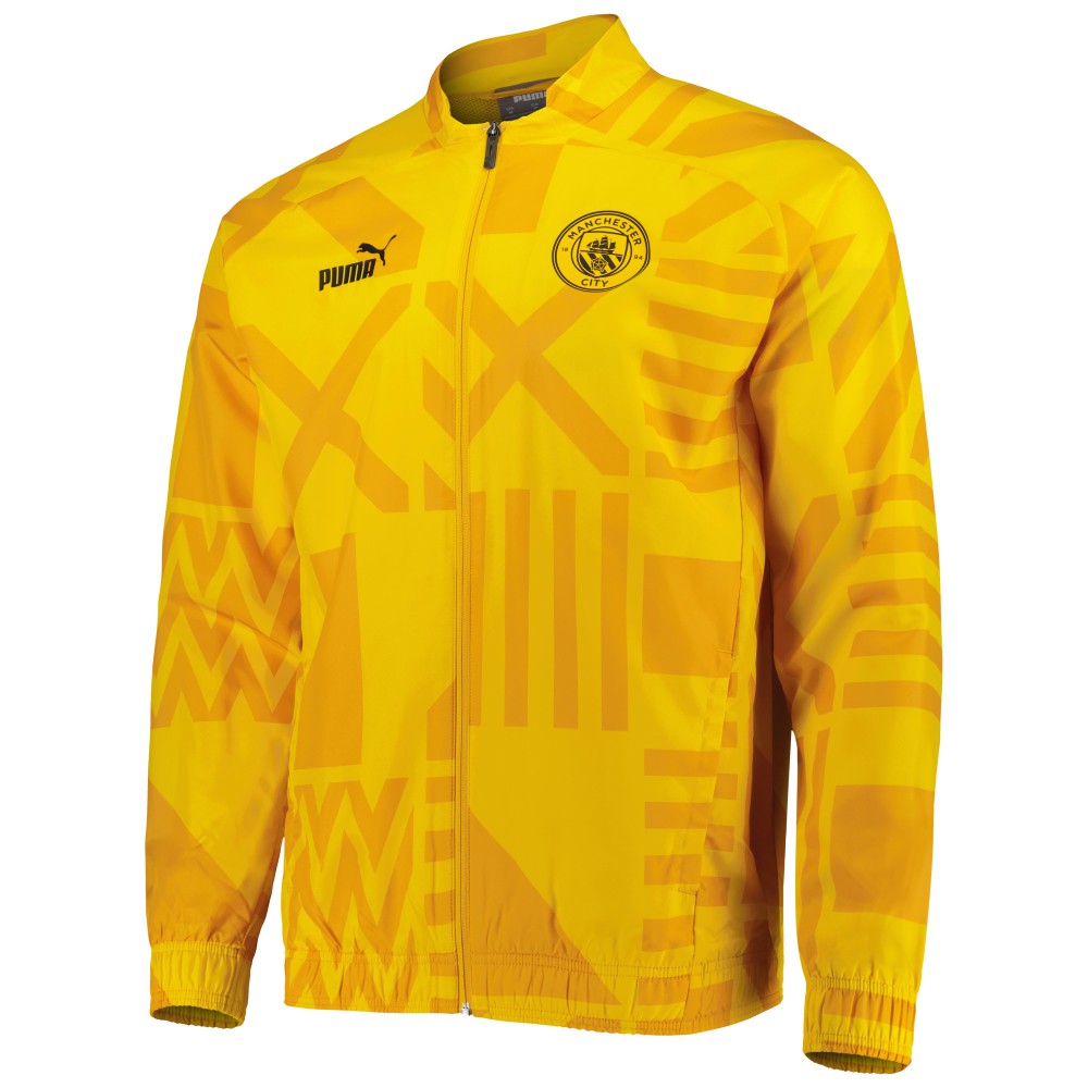 Manchester City Pre-Match Raglan Full-Zip Training Jacket Yellow - Puma outlet