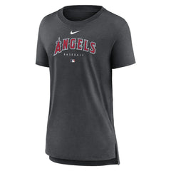 Los Angeles Angels Nike Women's Authentic Collection Early Work Tri-Blend T-Shirt - Heather Charcoal T-shirts