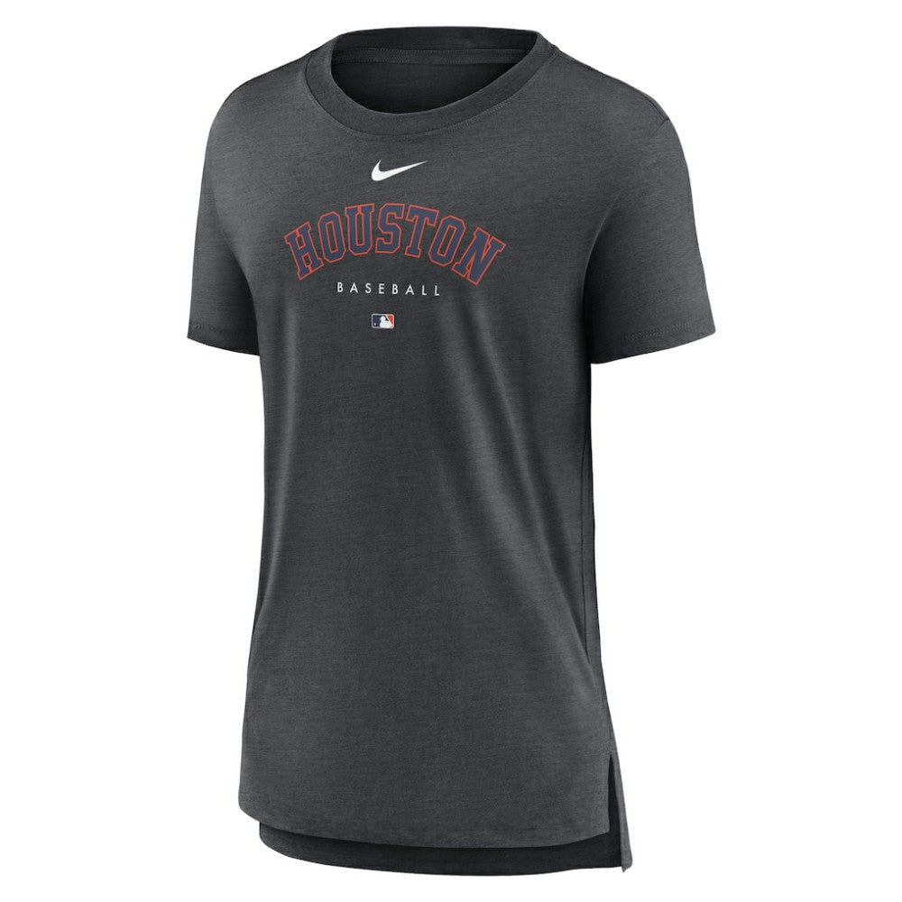 Houston Astros Nike Women's Authentic Collection Early Work Tri-Blend T-Shirt - Heather Charcoal T-shirts