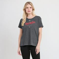 Washington Nationals Nike Women's Authentic Collection Early Work Tri-Blend T-Shirt - Heather Charcoal T-shirts