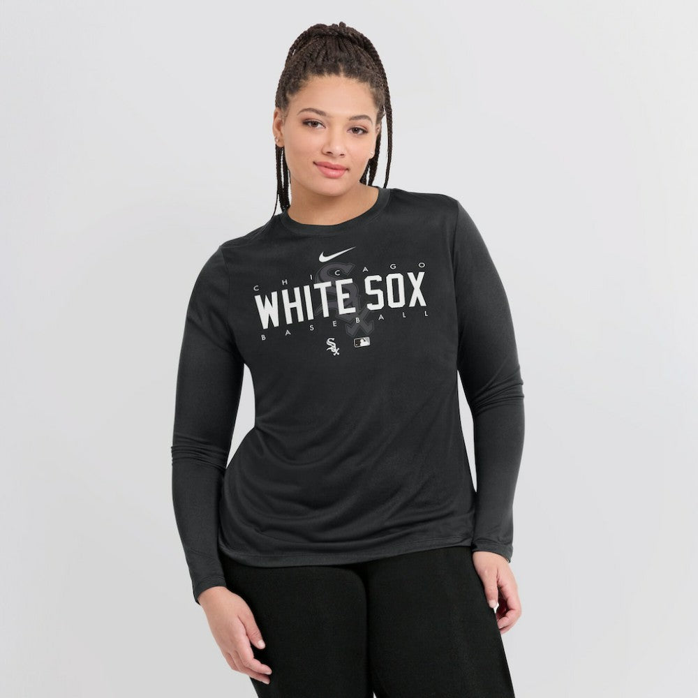 Chicago White Sox Nike Women's Authentic Collection Legend Performance Long Sleeve T-Shirt - Black T-shirts
