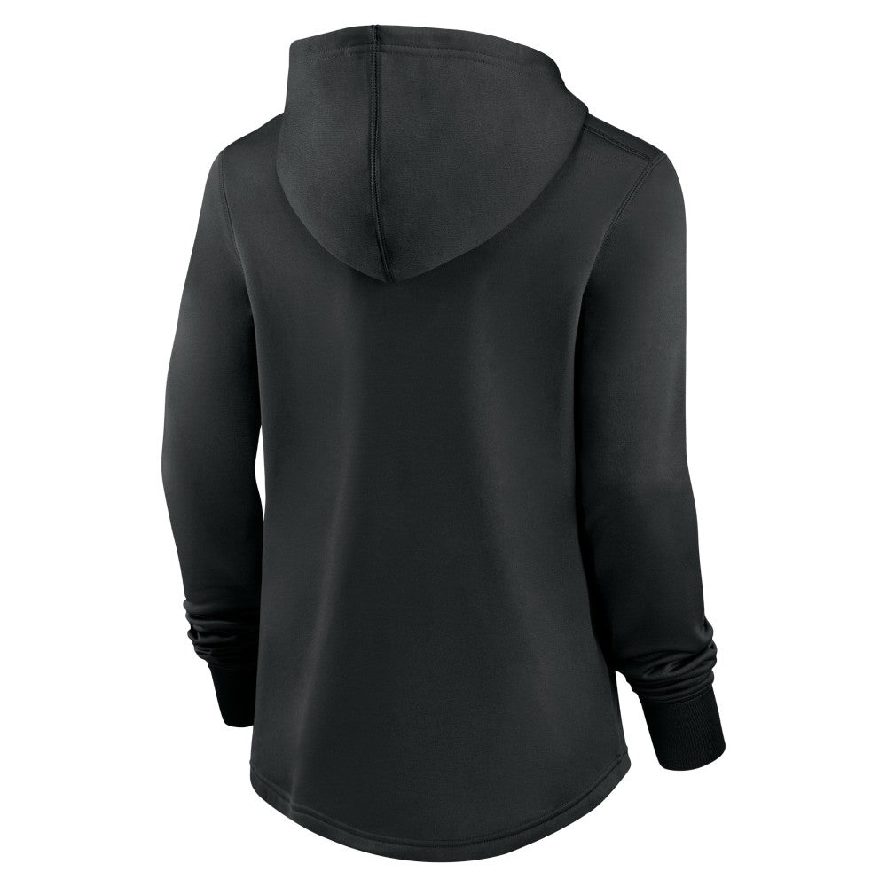 Miami Marlins Nike Women's Authentic Collection Pregame Performance Pullover Hoodie - Black Hoodies