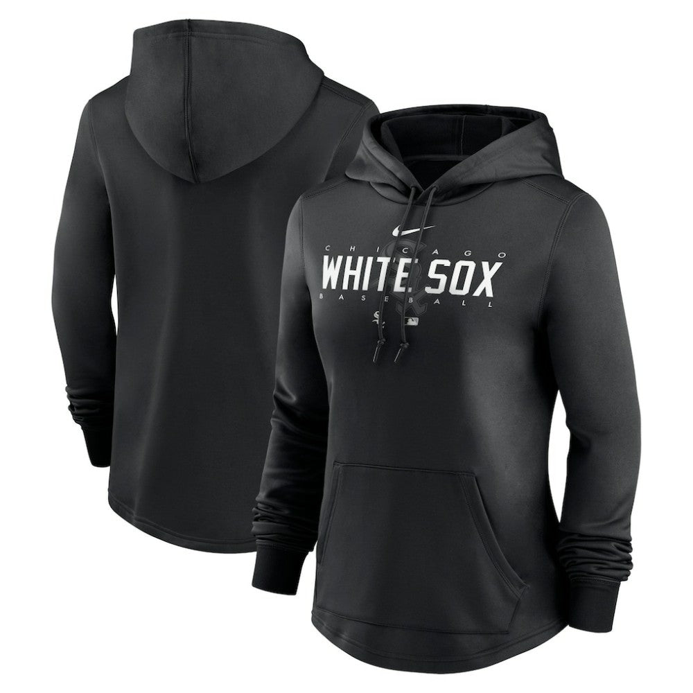 Chicago White Sox Nike Women's Authentic Collection Pregame Performance Pullover Hoodie - Black Hoodies