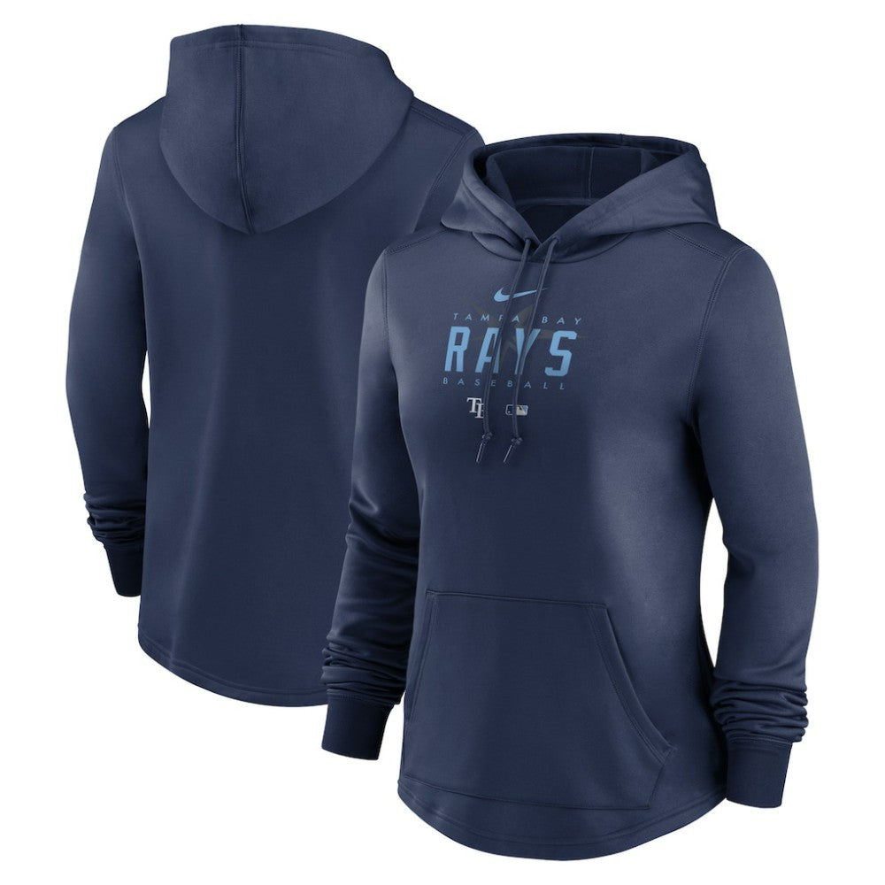 Tampa Bay Rays Nike Women's Authentic Collection Pregame Performance Pullover Hoodie - Navy Hoodies