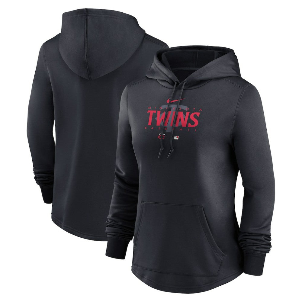 Minnesota Twins Nike Women's Authentic Collection Pregame Performance Pullover Hoodie - Black Hoodies
