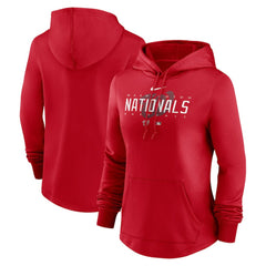 Washington Nationals Nike Women's Authentic Collection Pregame Performance Pullover Hoodie - Red Hoodies