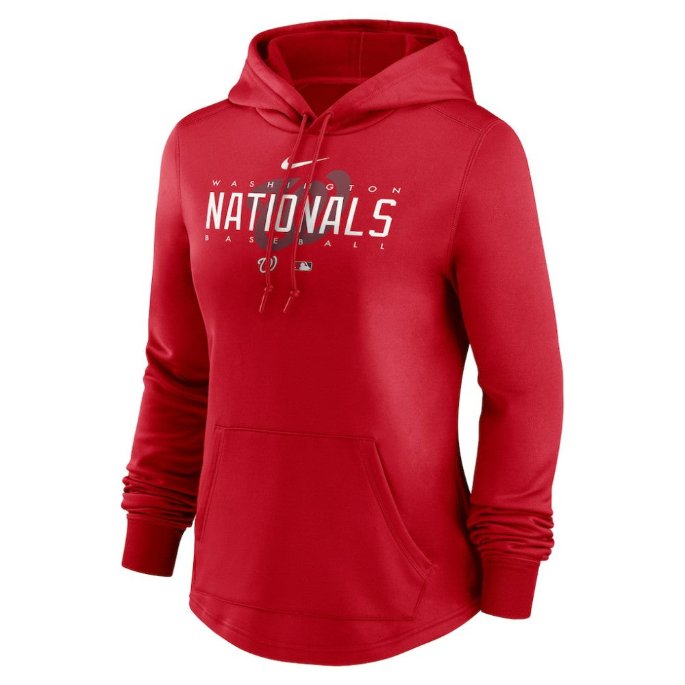 Washington Nationals Nike Women's Authentic Collection Pregame Performance Pullover Hoodie - Red Hoodies