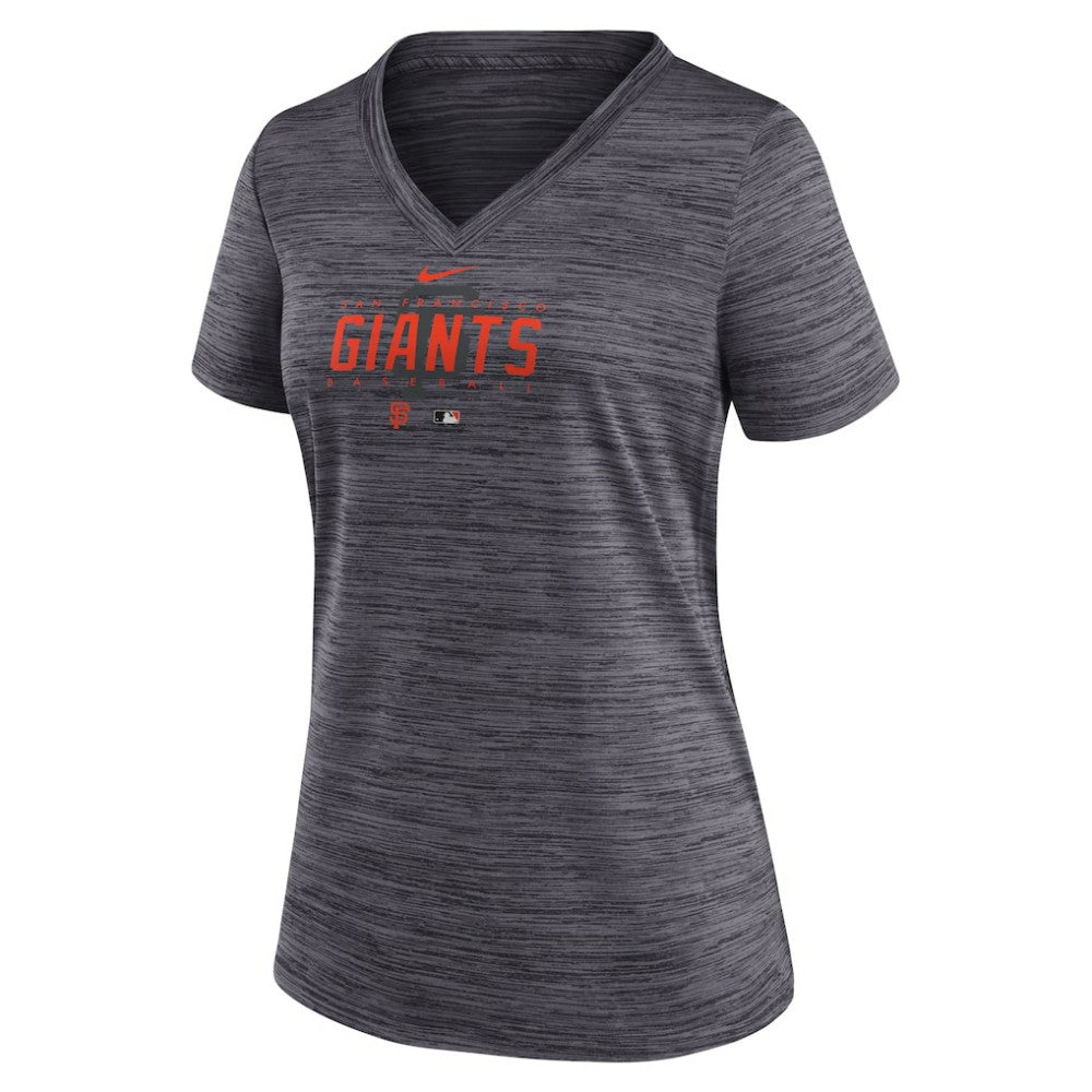 San Francisco Giants Nike Women's Authentic Collection Velocity Practice Performance V-Neck T-Shirt - Black T-shirts