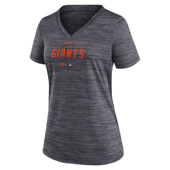 San Francisco Giants Nike Women's Authentic Collection Velocity Practice Performance V-Neck T-Shirt - Black T-shirts