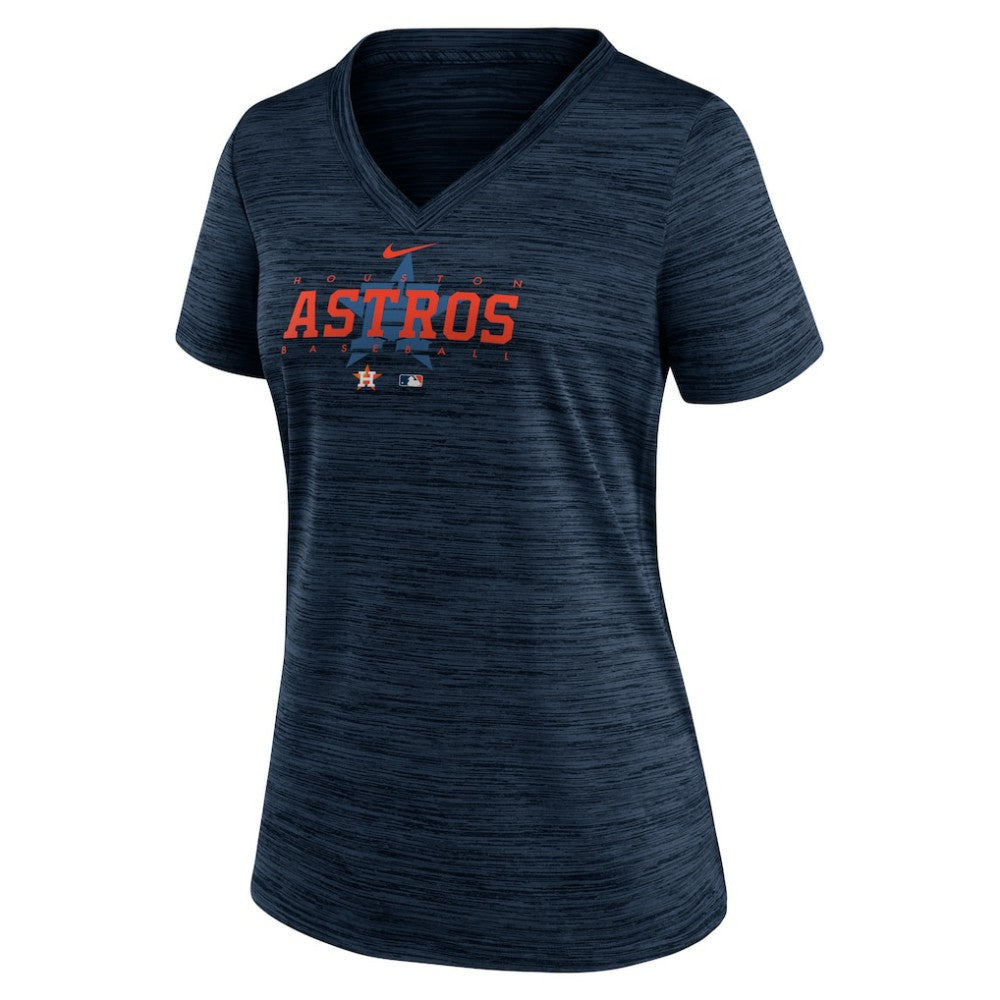 Houston Astros Nike Women's Authentic Collection Velocity Practice Performance V-Neck T-Shirt - Navy T-shirts