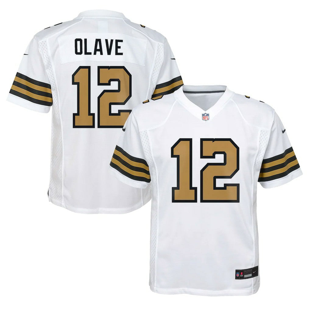 Chris Olave New Orleans Saints Youth Game Jersey - White Jerseys