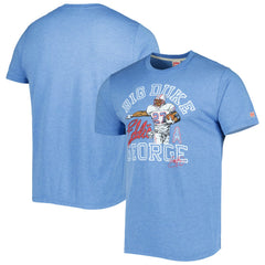 Eddie George Tennessee Titans Homage Caricature Retired Player Tri-Blend T-Shirt - Heathered Light Blue T-shirts
