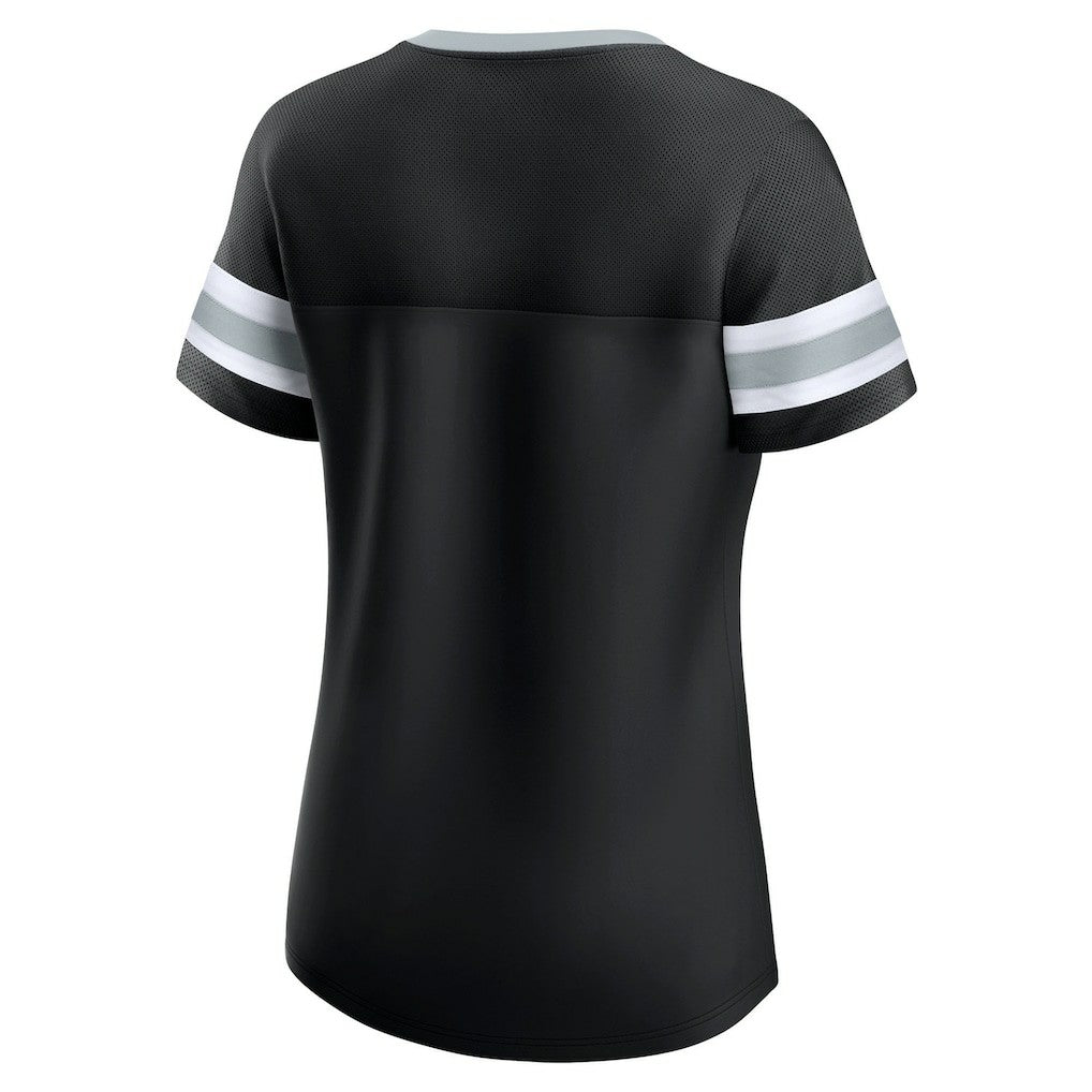 Las Vegas Raiders Women's Plus Size Original State Lace-Up T-Shirt - Black T-shirts
