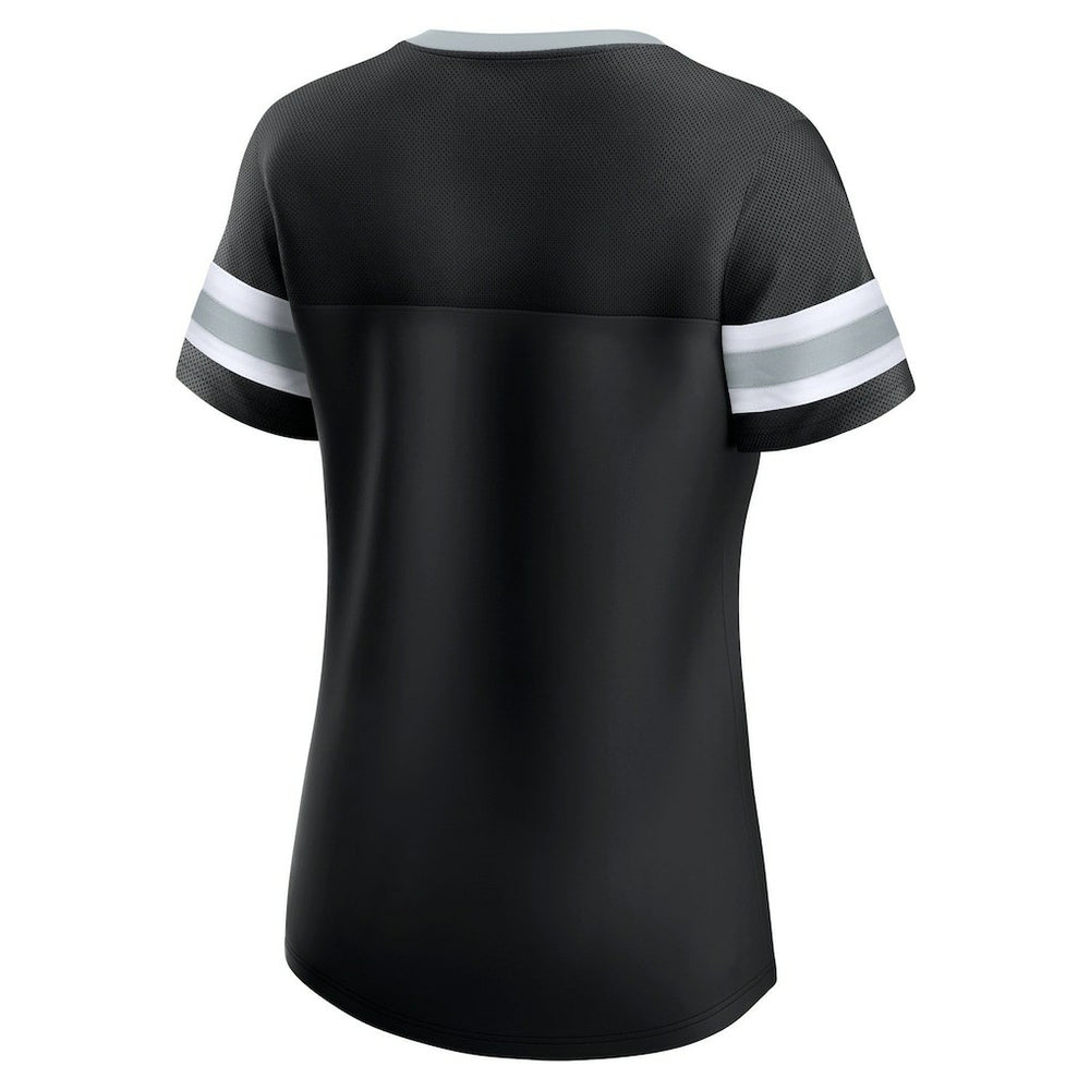 Las Vegas Raiders Women's Plus Size Original State Lace-Up T-Shirt - Black T-shirts