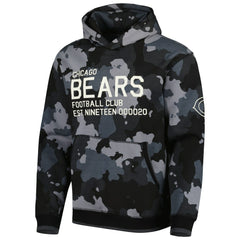 Chicago Bears The Wild Collective Camo Pullover Hoodie - Black Hoodies