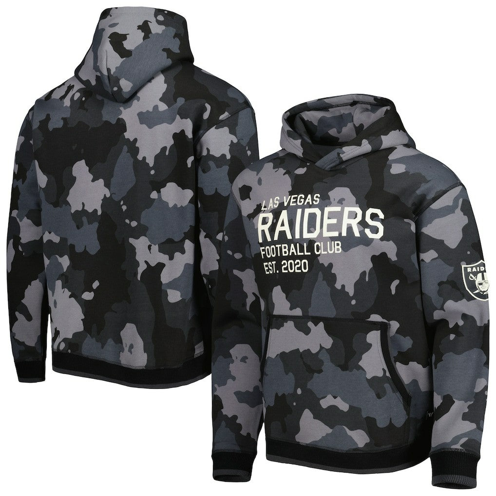 Las Vegas Raiders The Wild Collective Camo Pullover Hoodie - Black Hoodies